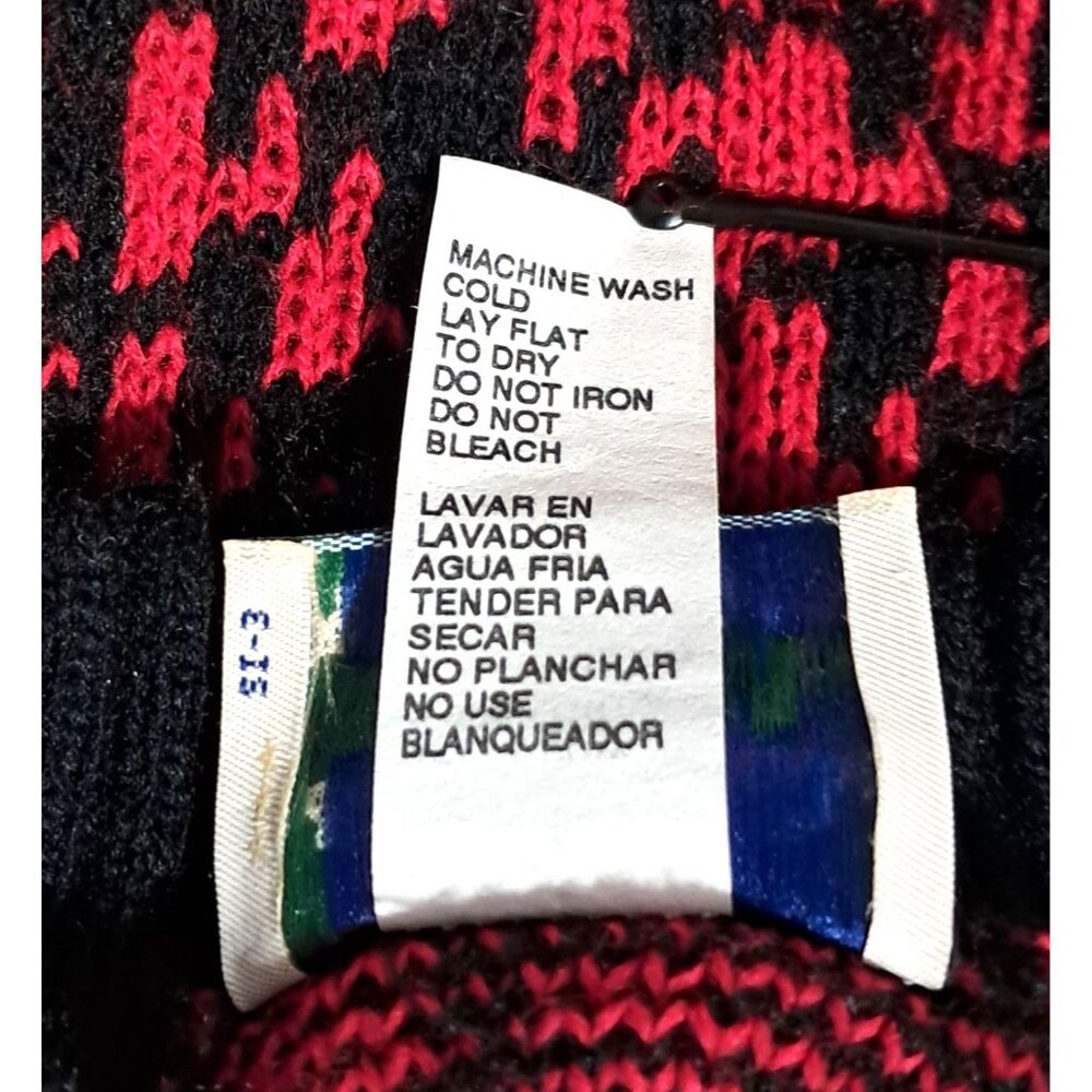 Vintage 80s Floral Sweater Womens S Red & Black Patchwork by Separate Issue - Picture 9 of 9